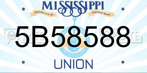 5B58588 Mississippi License Plate