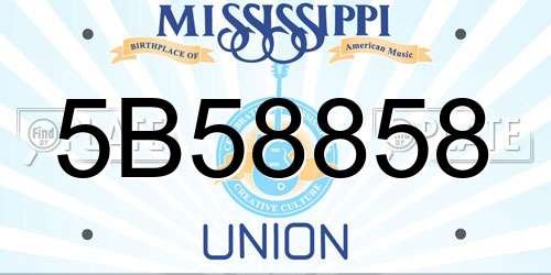 5B58858 Mississippi License Plate