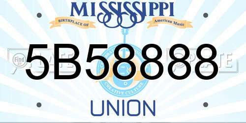 5B58888 Mississippi License Plate