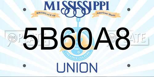 5B60A8 Mississippi License Plate