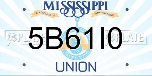 5B61I0 Mississippi License Plate