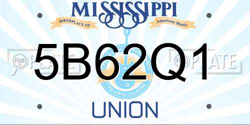 5B62Q1 Mississippi License Plate