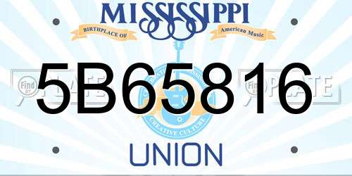 5B65816 Mississippi License Plate