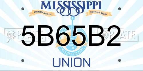 5B65B2 Mississippi License Plate