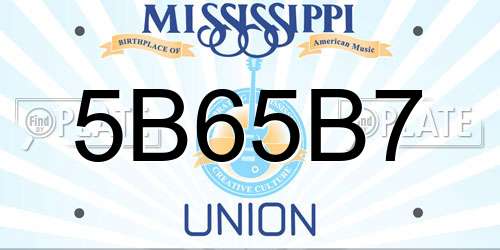 5B65B7 Mississippi License Plate