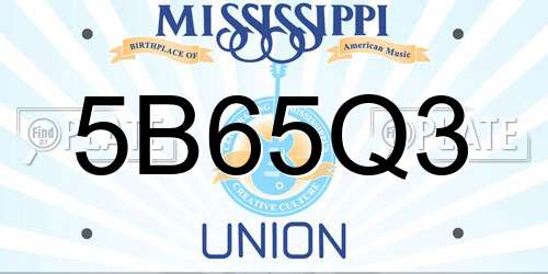 5B65Q3 Mississippi License Plate
