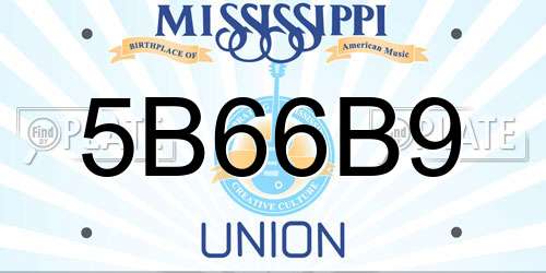 5B66B9 Mississippi License Plate