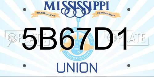 5B67D1 Mississippi License Plate