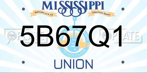 5B67Q1 Mississippi License Plate