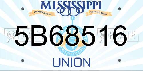 5B68516 Mississippi License Plate