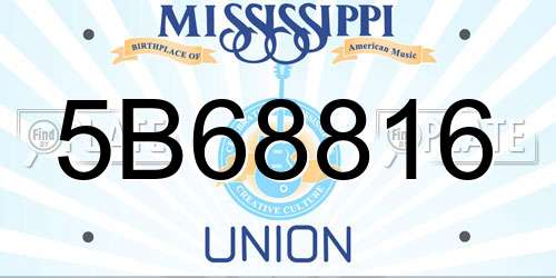 5B68816 Mississippi License Plate