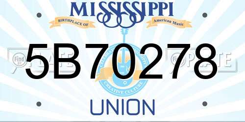 5B70278 Mississippi License Plate