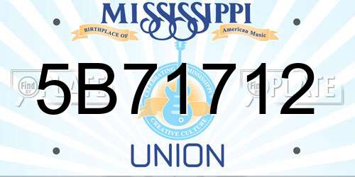 5B71712 Mississippi License Plate