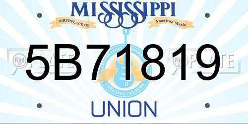 5B71819 Mississippi License Plate