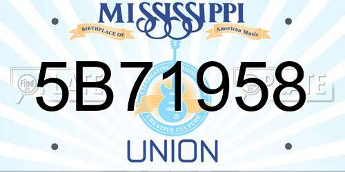 5B71958 Mississippi License Plate