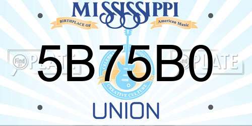 5B75B0 Mississippi License Plate