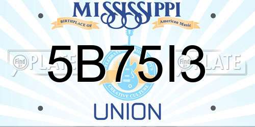 5B75I3 Mississippi License Plate