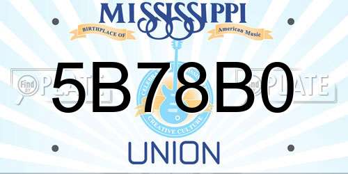 5B78B0 Mississippi License Plate