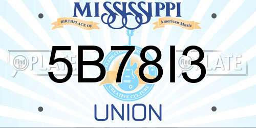 5B78I3 Mississippi License Plate