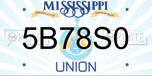 5B78S0 Mississippi License Plate