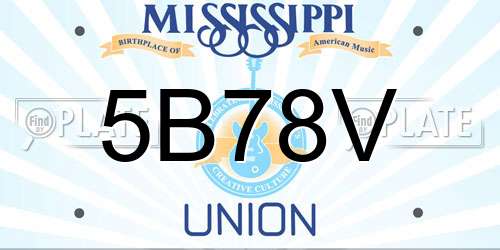 5B78V Mississippi License Plate