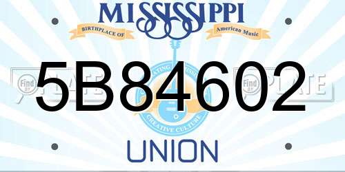 5B84602 Mississippi License Plate