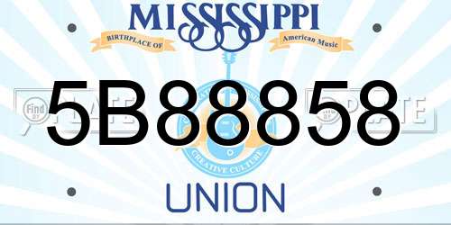 5B88858 Mississippi License Plate