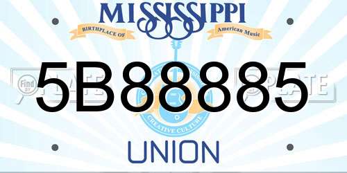 5B88885 Mississippi License Plate