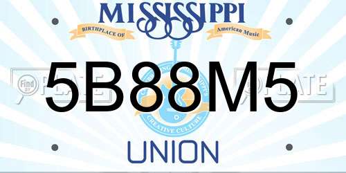 5B88M5 Mississippi License Plate