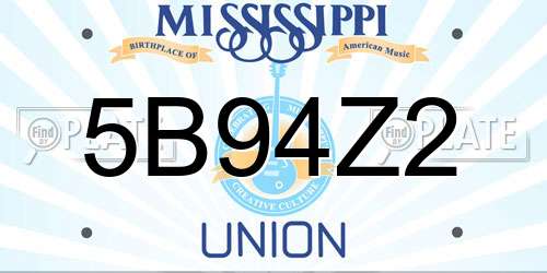5B94Z2 Mississippi License Plate