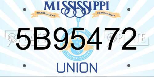 5B95472 Mississippi License Plate