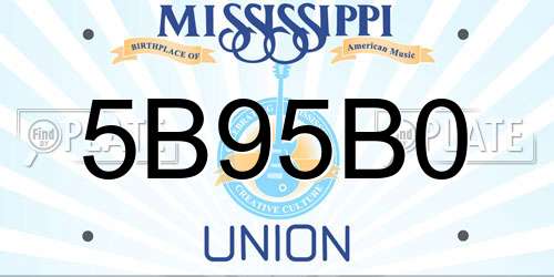 5B95B0 Mississippi License Plate