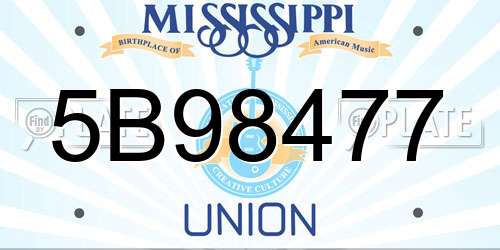 5B98477 Mississippi License Plate
