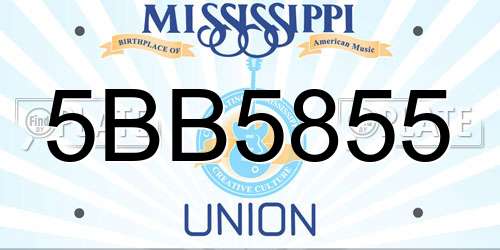 5BB5855 Mississippi License Plate