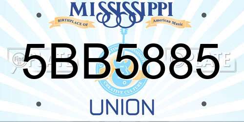 5BB5885 Mississippi License Plate