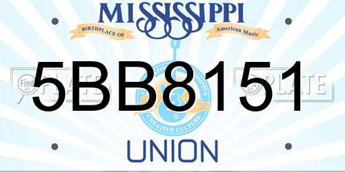 5BB8151 Mississippi License Plate