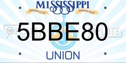 5BBE80 Mississippi License Plate
