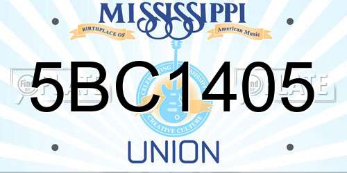 5BC1405 Mississippi License Plate