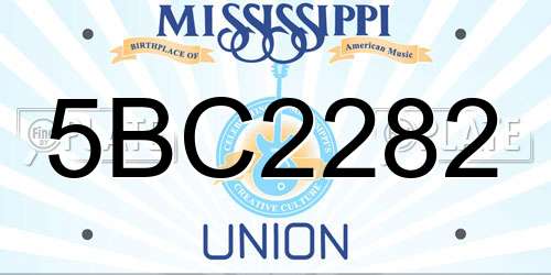 5BC2282 Mississippi License Plate