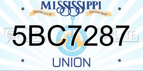 5BC7287 Mississippi License Plate
