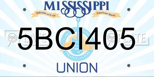 5BCI405 Mississippi License Plate