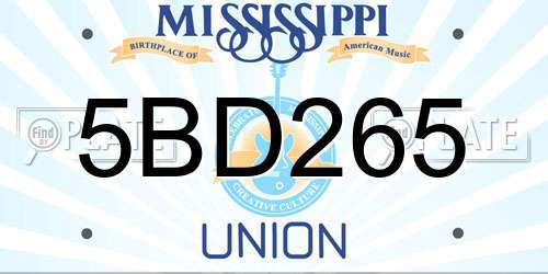 5BD265 Mississippi License Plate
