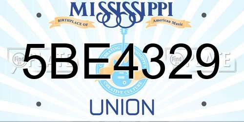 5BE4329 Mississippi License Plate