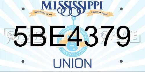 5BE4379 Mississippi License Plate