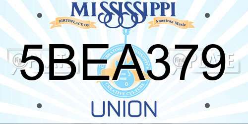 5BEA379 Mississippi License Plate