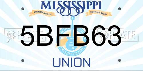 5BFB63 Mississippi License Plate