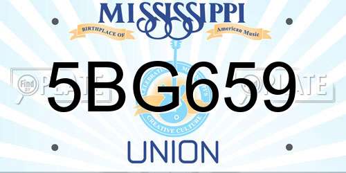 5BG659 Mississippi License Plate