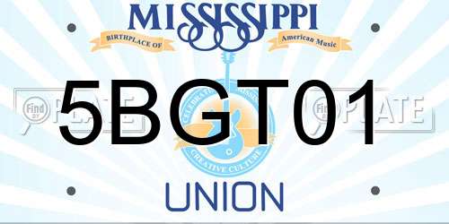 5BGT01 Mississippi License Plate