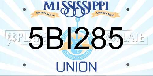 5BI285 Mississippi License Plate