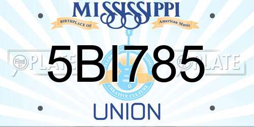 5BI785 Mississippi License Plate